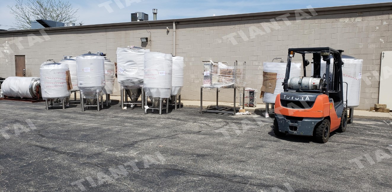 5BBL Beer Making Machine Arrived and Being Installed In US